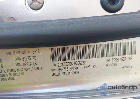 2016 Dodge Challenger Sxt from USA, damaged, VIN 2C3CDZAG6GH336232